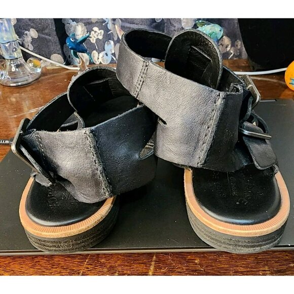 Kork-Ease Baltea Black Leather Sandals Sz 10M Comfortable Gladiator - Picture 4 of 8